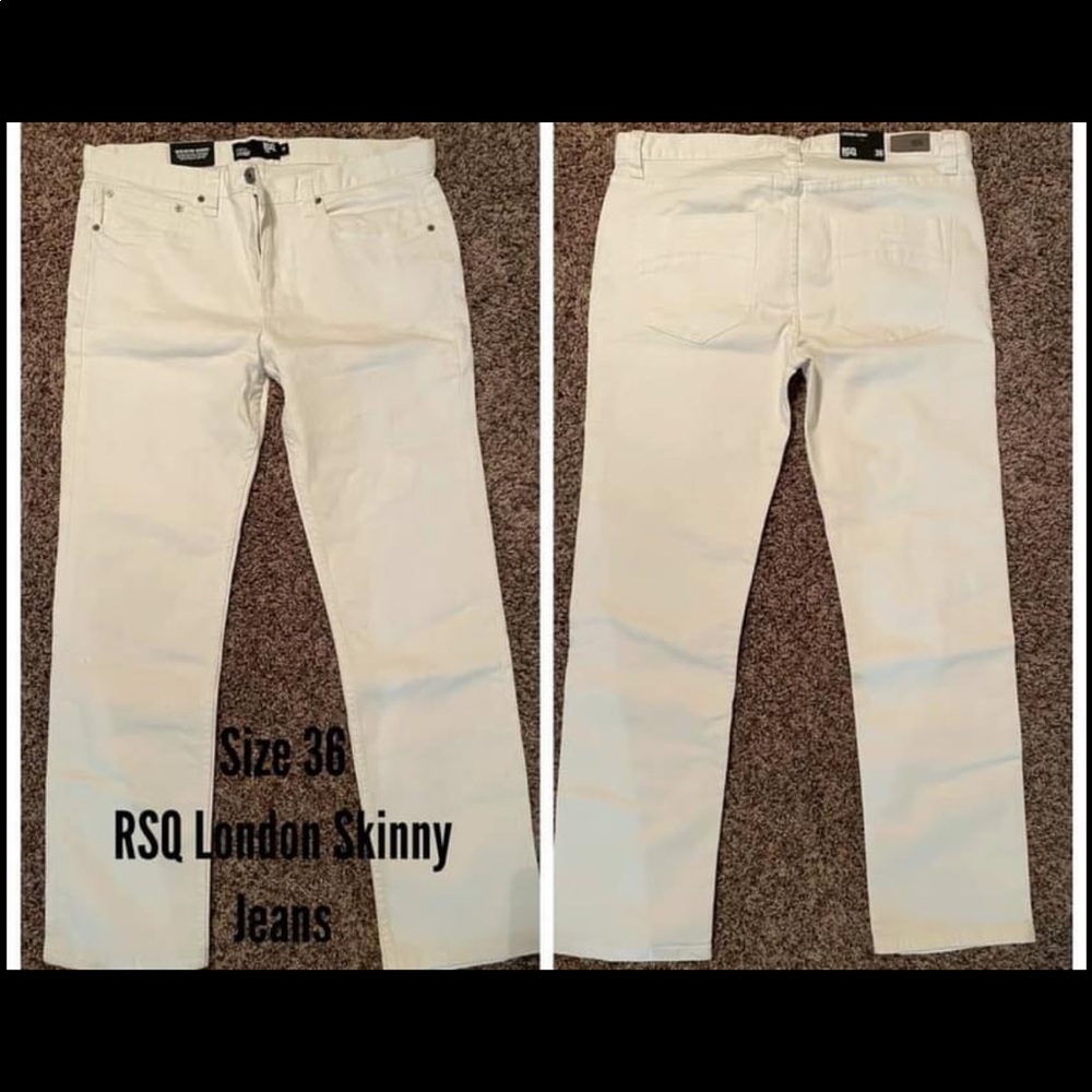 RSQ London Skinny White Mens Jeans.